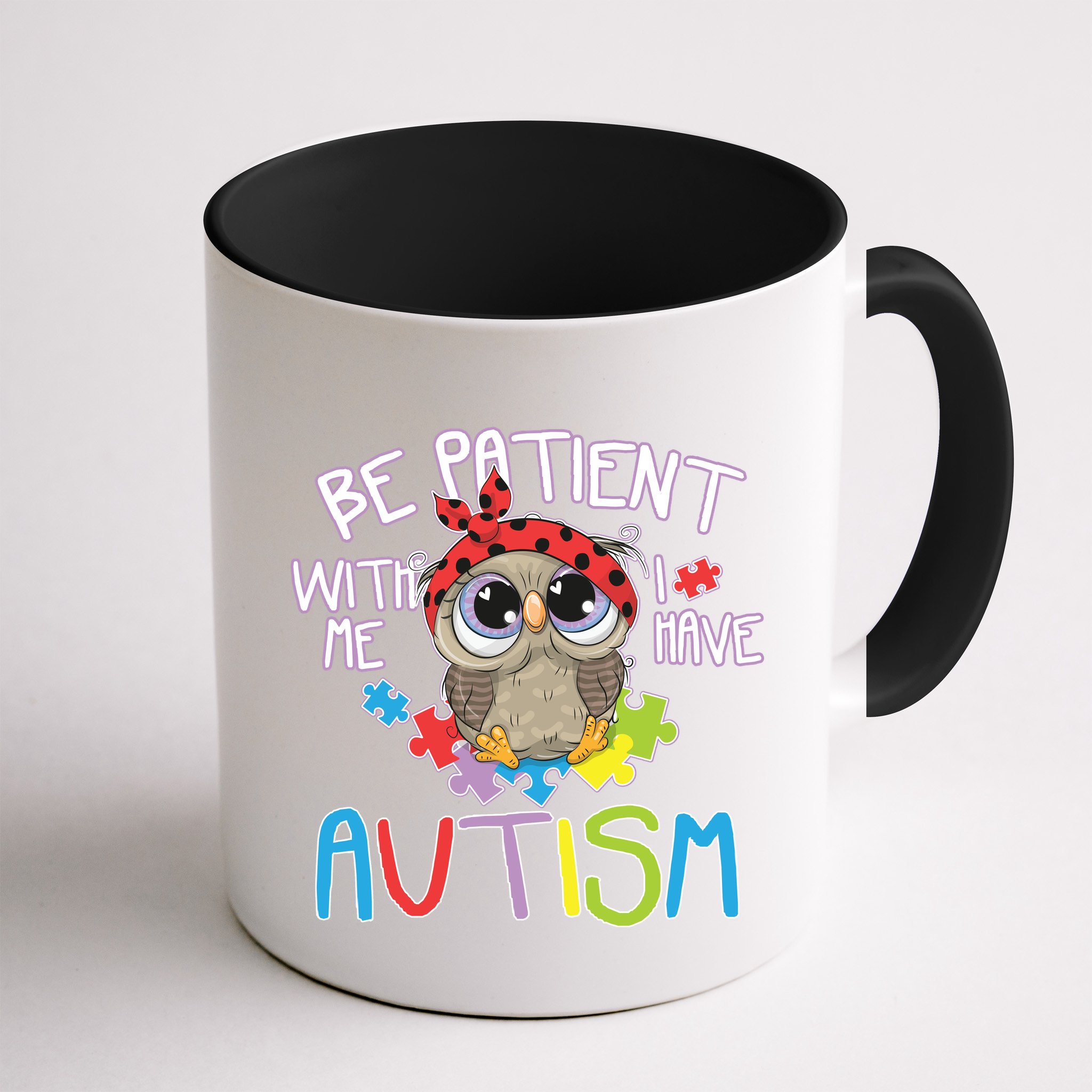 Be Patient With Me Autism Owl Mug