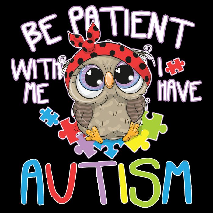 Be Patient With Me Autism Owl Short Acrylic Beanie