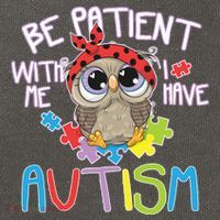 Be Patient With Me Autism Owl Cotton Canvas Backpack
