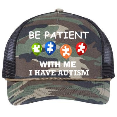 Be Patient With Me I Have Autism Retro Rope Trucker Hat Cap