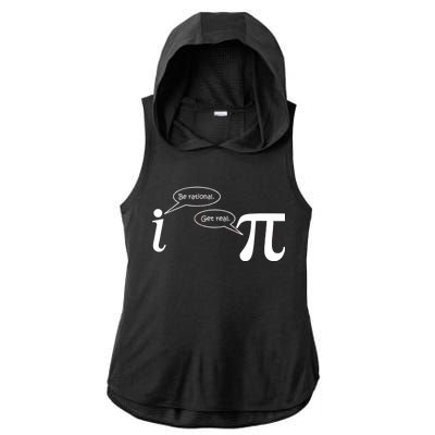 Be Rational Get Real Pi Math Ladies PosiCharge Tri-Blend Wicking Draft Hoodie Tank