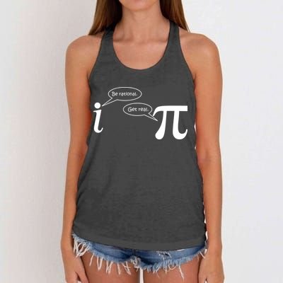 Be Rational Get Real Pi Math Women's Knotted Racerback Tank