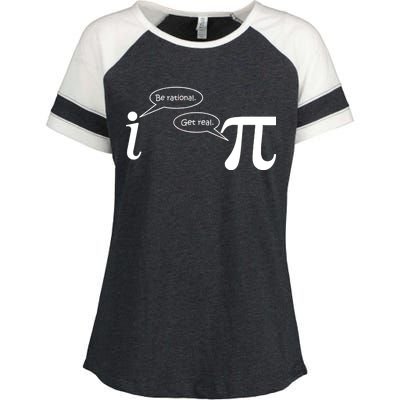 Be Rational Get Real Pi Math Enza Ladies Jersey Colorblock Tee