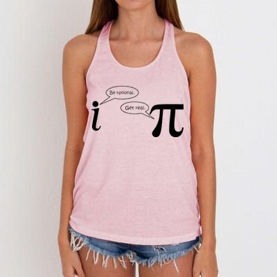 Be Rational Get Real Pi Math Women's Knotted Racerback Tank