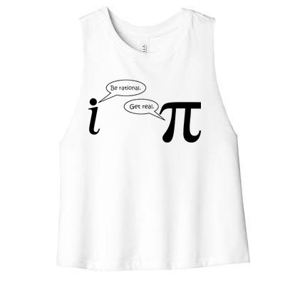 Be Rational Get Real Pi Math Women's Racerback Cropped Tank