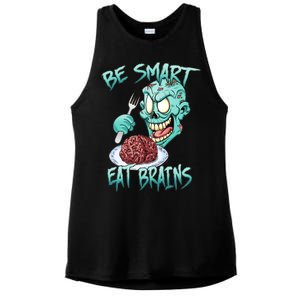 Be Smart Eat Brains Ladies PosiCharge Tri-Blend Wicking Tank