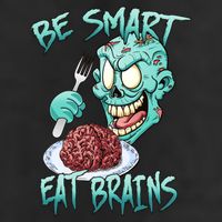 Be Smart Eat Brains 7 Panel Mesh Trucker Snapback Hat