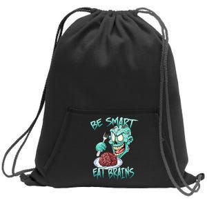 Be Smart Eat Brains Sweatshirt Cinch Pack Bag