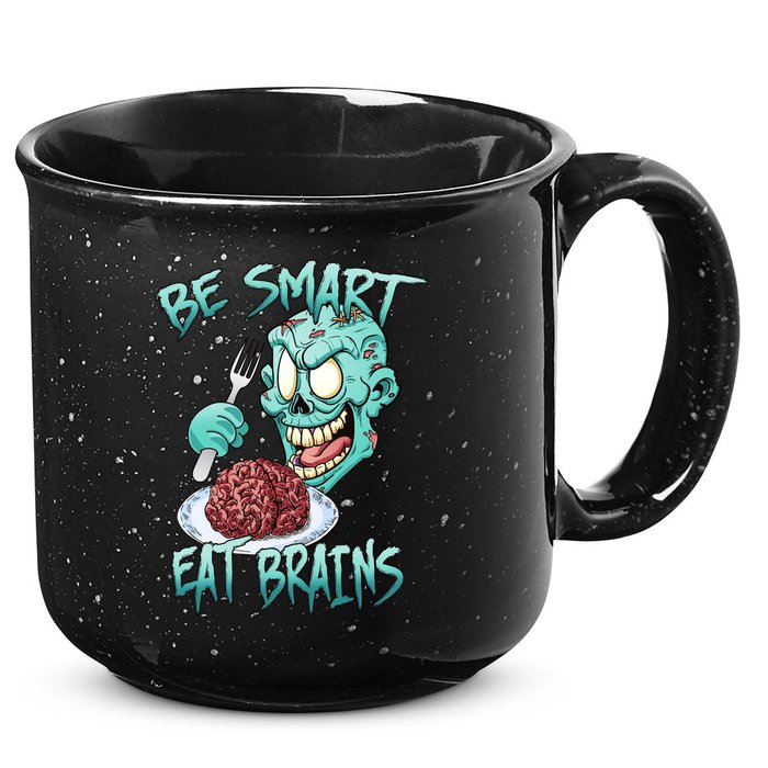 Be Smart Eat Brains 15oz Campfire Ceramic Mug