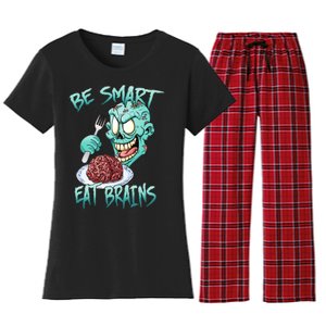 Be Smart Eat Brains Women's Flannel Pajama Set