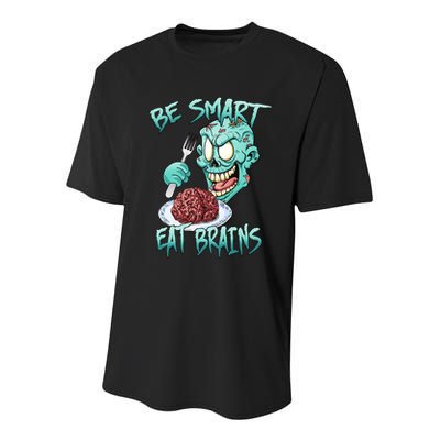 Be Smart Eat Brains Youth Performance Sprint T-Shirt