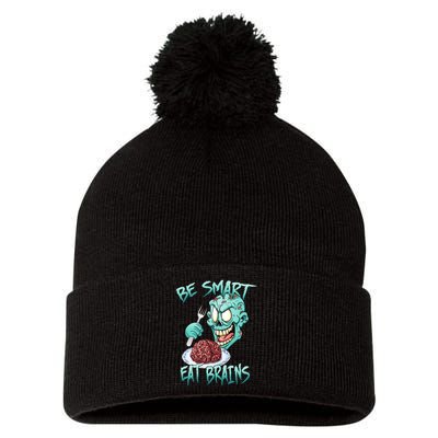 Be Smart Eat Brains Pom Pom 12in Knit Beanie