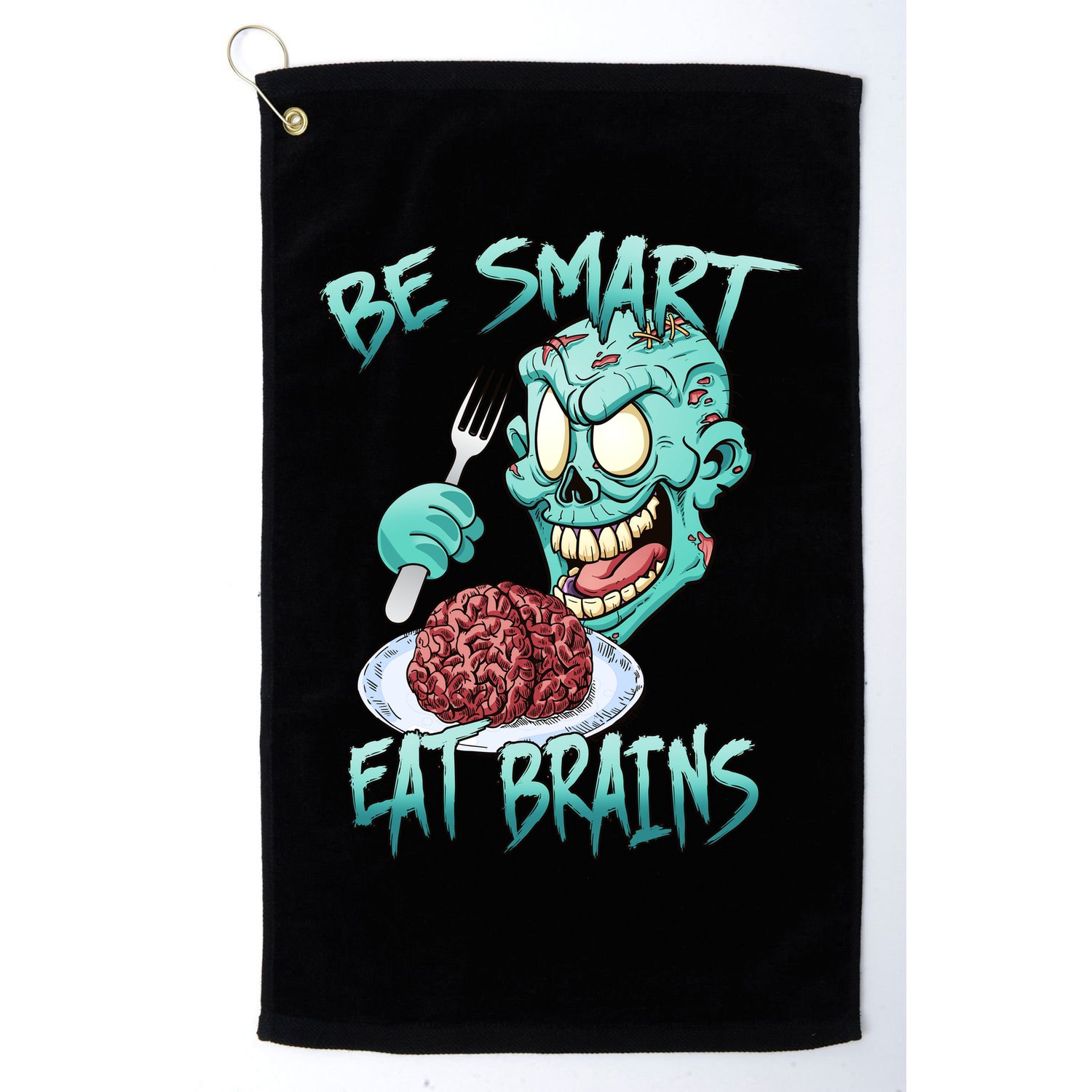 Be Smart Eat Brains Golf Towel