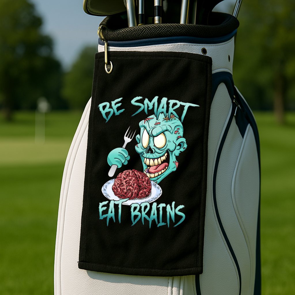 Be Smart Eat Brains Golf Towel