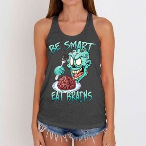 Be Smart Eat Brains Women's Knotted Racerback Tank