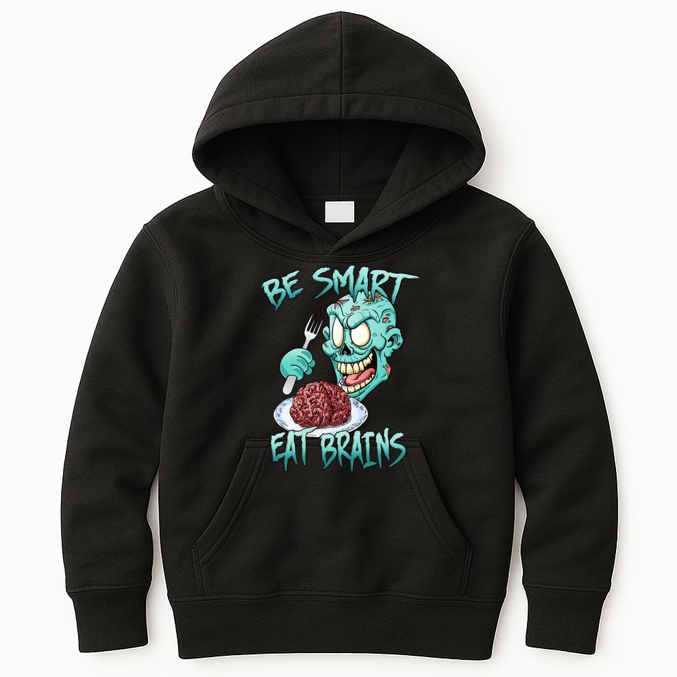 Be Smart Eat Brains Kids Hoodie