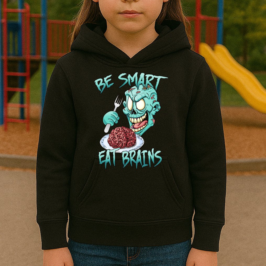 Be Smart Eat Brains Kids Hoodie
