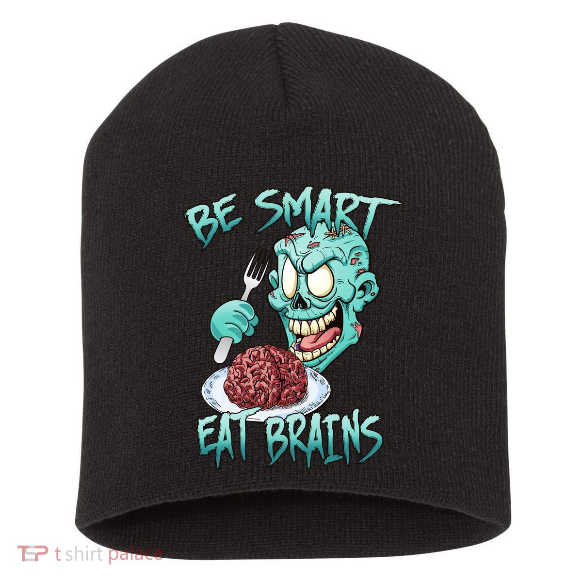 Be Smart Eat Brains Short Acrylic Beanie