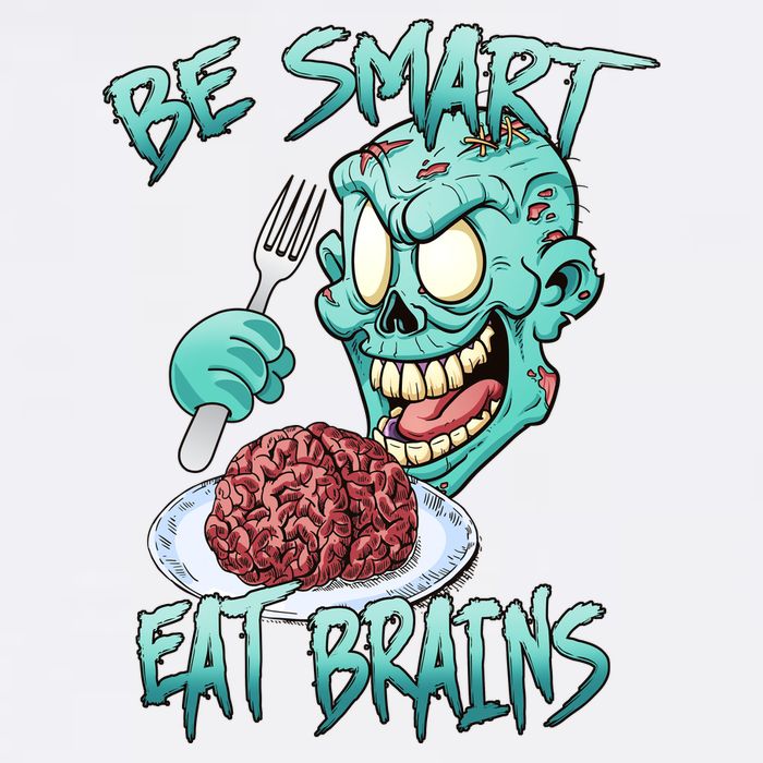 Be Smart Eat Brains Garment-Dyed Sweatshirt