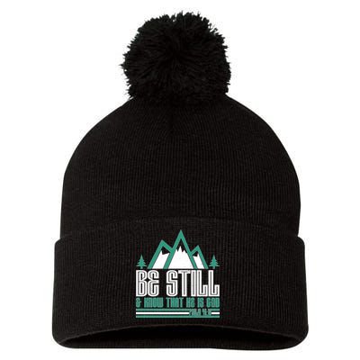 Be Still And Know That He Is God Pom Pom 12in Knit Beanie