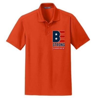 Be Strong And Never Give Up Dry Zone Grid Polo