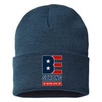 Be Strong And Never Give Up Sustainable Knit Beanie