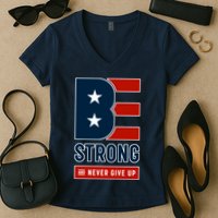 Be Strong And Never Give Up Women's V-Neck T-Shirt