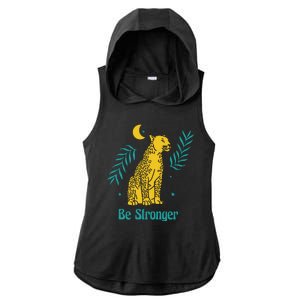 Be Stronger Tiger Ladies PosiCharge Tri-Blend Wicking Draft Hoodie Tank