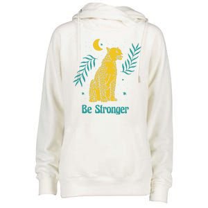 Be Stronger Tiger Womens Funnel Neck Pullover Hood