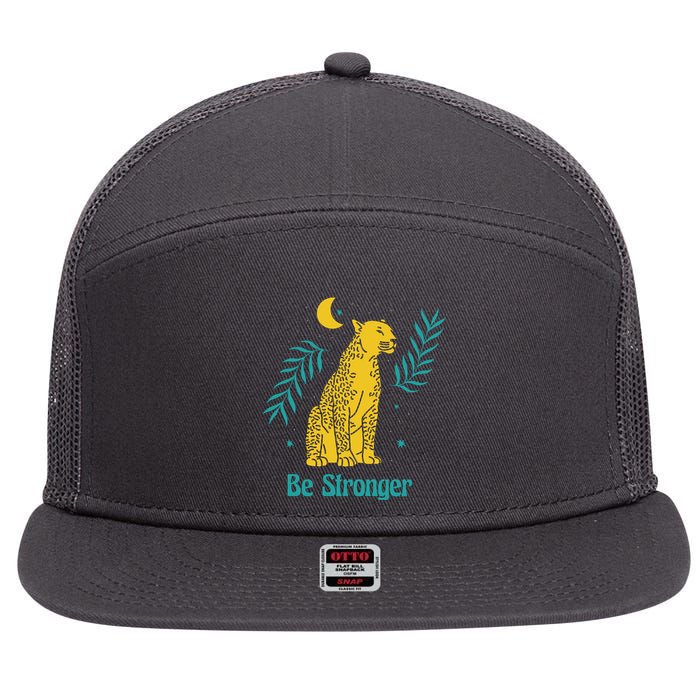 Be Stronger Tiger 7 Panel Mesh Trucker Snapback Hat