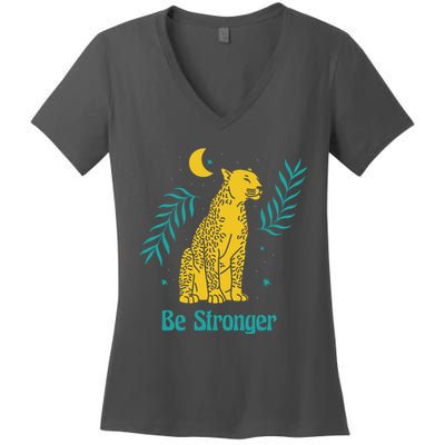 Be Stronger Tiger Women's V-Neck T-Shirt