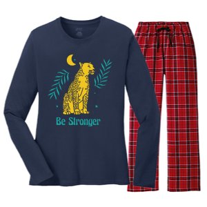 Be Stronger Tiger Women's Long Sleeve Flannel Pajama Set 