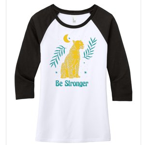 Be Stronger Tiger Women's Tri-Blend 3/4-Sleeve Raglan Shirt