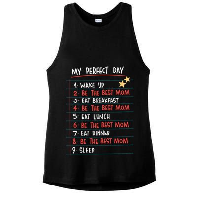 Be The Best Mom Life Routine Ladies PosiCharge Tri-Blend Wicking Tank