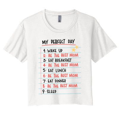 Be The Best Mom Life Routine Women's Crop Top Tee