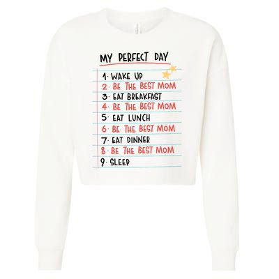 Be The Best Mom Life Routine Cropped Pullover Crew