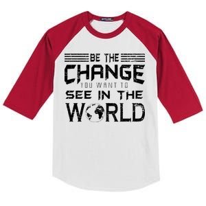 Be the Change You Want To See In The World Kids Colorblock Raglan Jersey