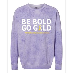 Be The Gold Childhood Cancer Awareness Colorblast Crewneck Sweatshirt