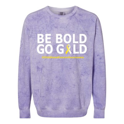 Be The Gold Childhood Cancer Awareness Colorblast Crewneck Sweatshirt