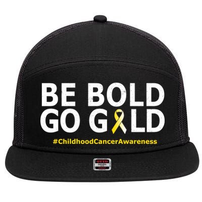 Be The Gold Childhood Cancer Awareness 7 Panel Mesh Trucker Snapback Hat