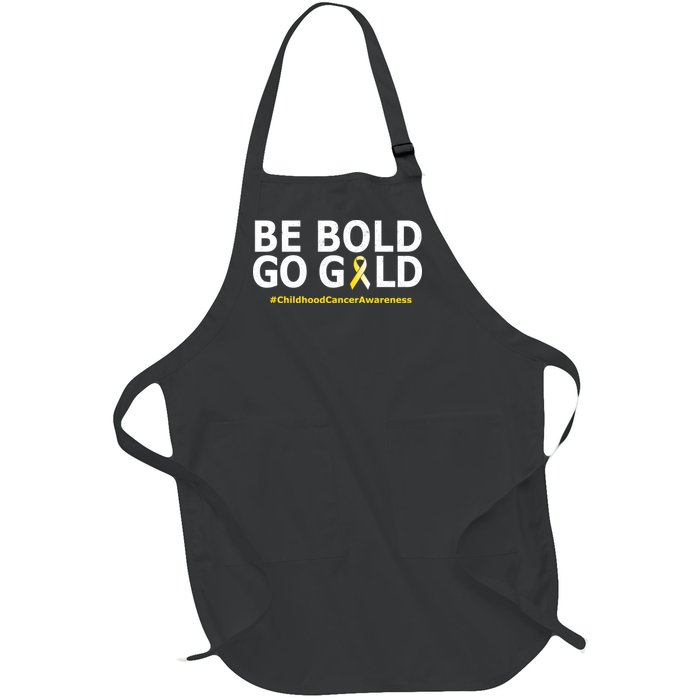 Be The Gold Childhood Cancer Awareness Full-Length Apron With Pockets