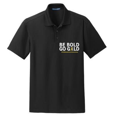 Be The Gold Childhood Cancer Awareness Dry Zone Grid Polo