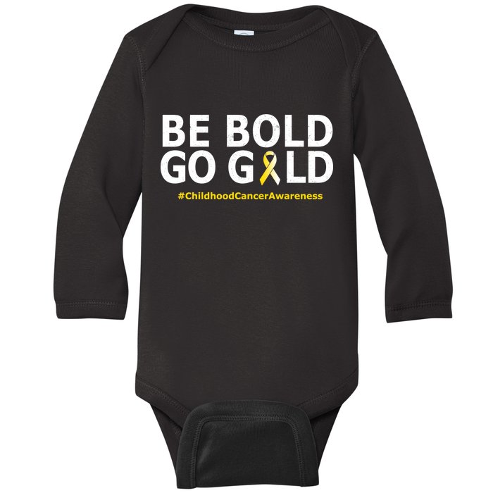 Be The Gold Childhood Cancer Awareness Baby Long Sleeve Bodysuit