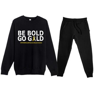 Be The Gold Childhood Cancer Awareness Premium Crewneck Sweatsuit Set