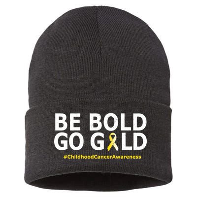 Be The Gold Childhood Cancer Awareness Sustainable Knit Beanie