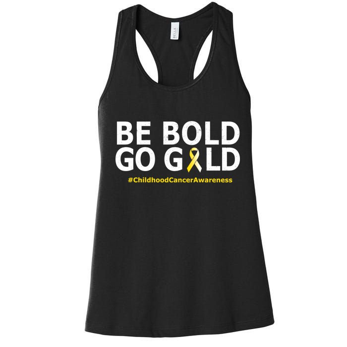 Be The Gold Childhood Cancer Awareness Women's Racerback Tank