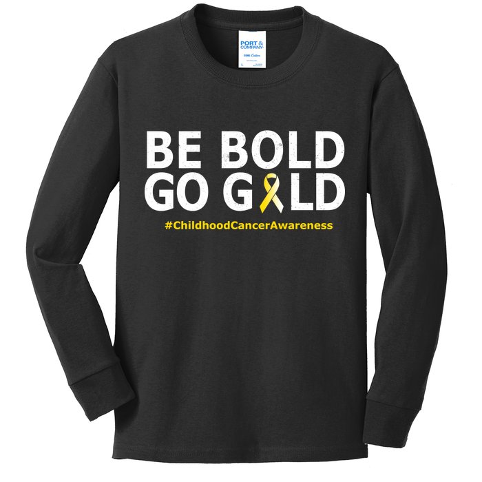 Be The Gold Childhood Cancer Awareness Kids Long Sleeve Shirt