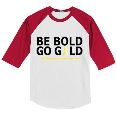 Be The Gold Childhood Cancer Awareness Kids Colorblock Raglan Jersey