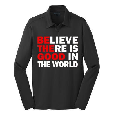 Be The Good In The World Silk Touch Performance Long Sleeve Polo