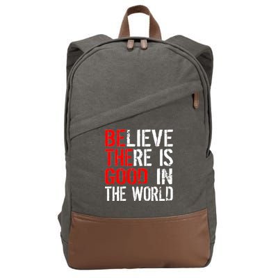 Be The Good In The World Believe Cotton Canvas Backpack